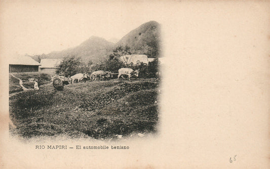 BOLIVIA RIO MAPIRI EL AUTOMOBILE BENIANO ANTIQUE POSTCARD