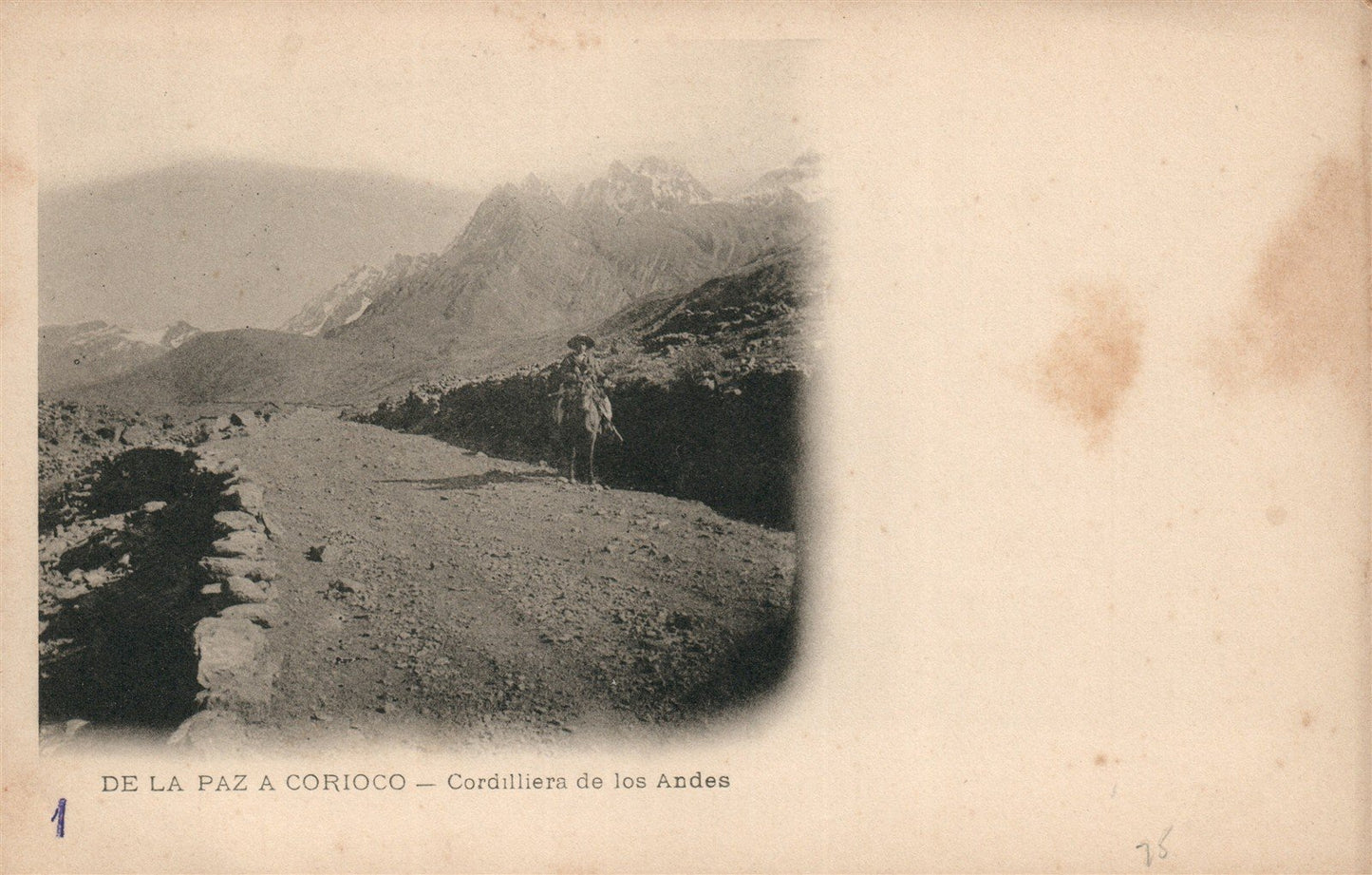 BOLIVIA DE LA PAZ EL CORIOCO ANTIQUE POSTCARD