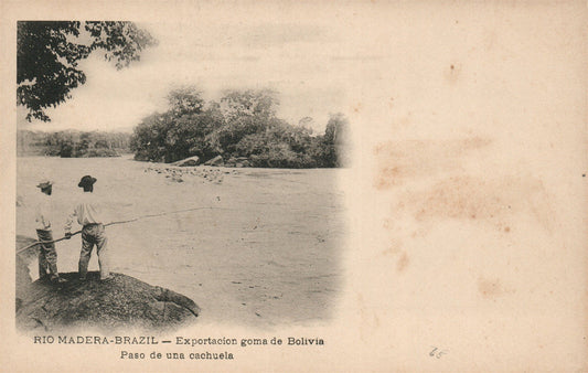 RIO MADERA BRAZIL EXPORTACION GOMA DE BOLIVIA ANTIQUE POSTCARD