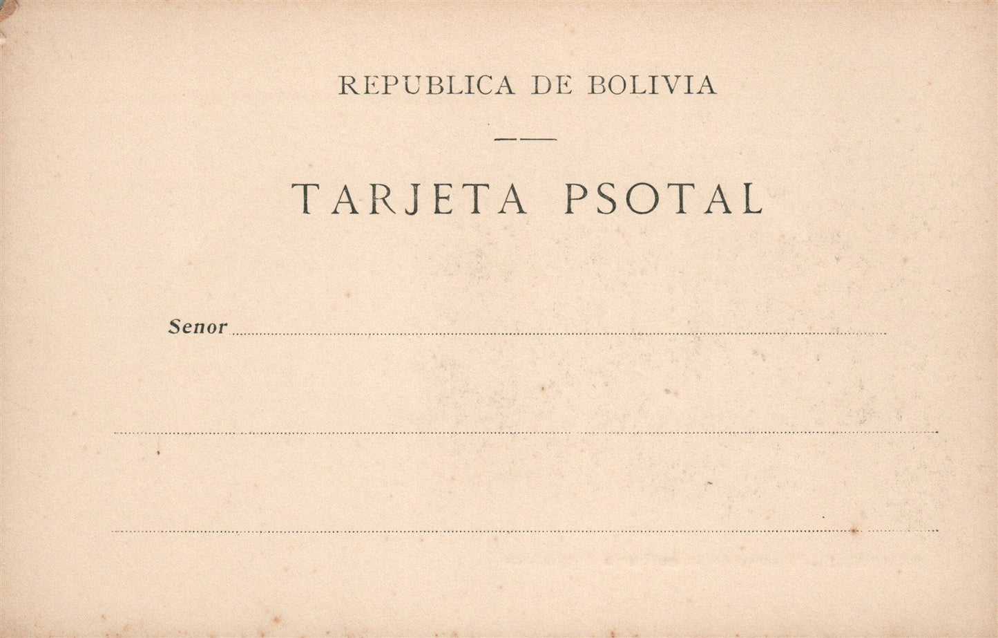 BOLIVIA RIO BENI PUERTO DE LA CACHUELA ESPERANZA ANTIQUE POSTCARD