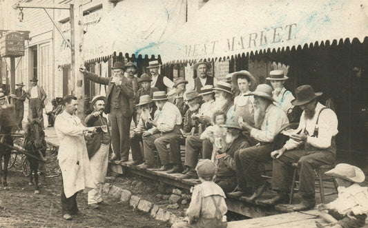 MEAT MARKET ANTIQUE REAL PHOTO POSTCARD RPPC