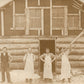 GROUP OF PEOPLE w/ KANUN TRUMPET ANTIQUE REAL PHOTO POSTCARD RPPC