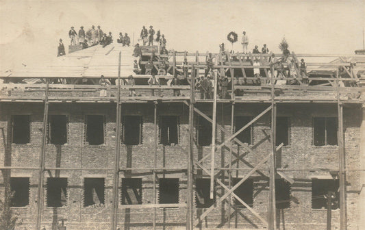 CONSTRUCTION ANTIQUE REAL PHOTO POSTCARD RPPC