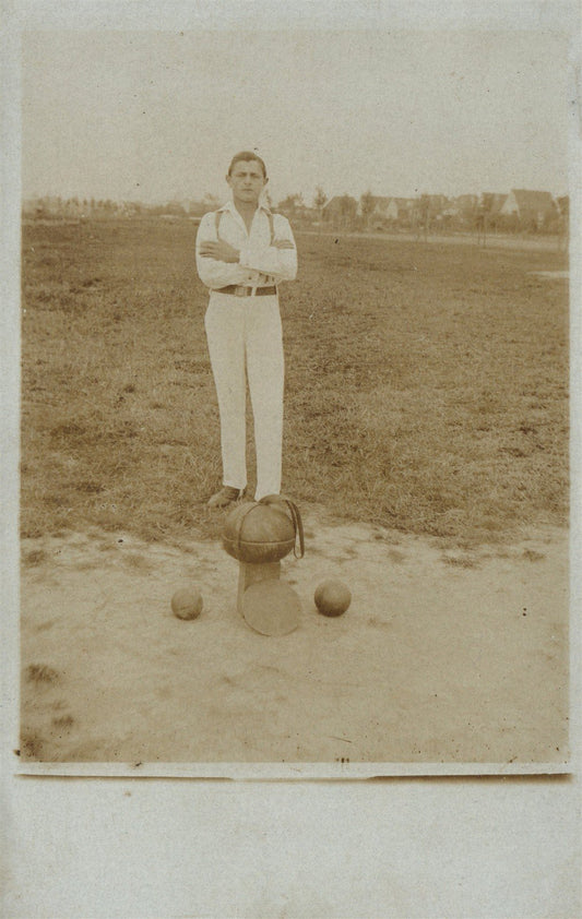 ATHLET ANTIQUE REAL PHOTO POSTCARD RPPC