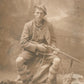 HUNTER w/ DOG & RIFLE ANTIQUE REAL PHOTO POSTCARD RPPC