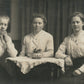 THREE LADIES AT THE TABLE ANTIQUE REAL PHOTO POSTCARD RPPC