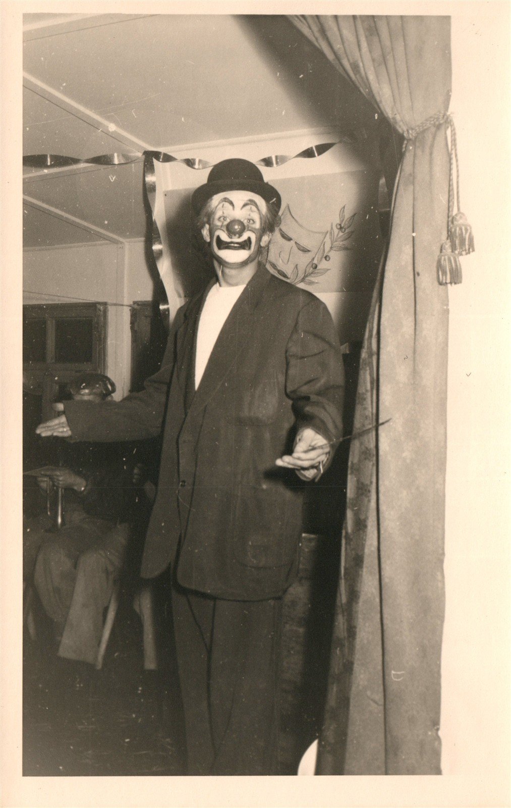 CLOWN ANTIQUE REAL PHOTO POSTCARD RPPC