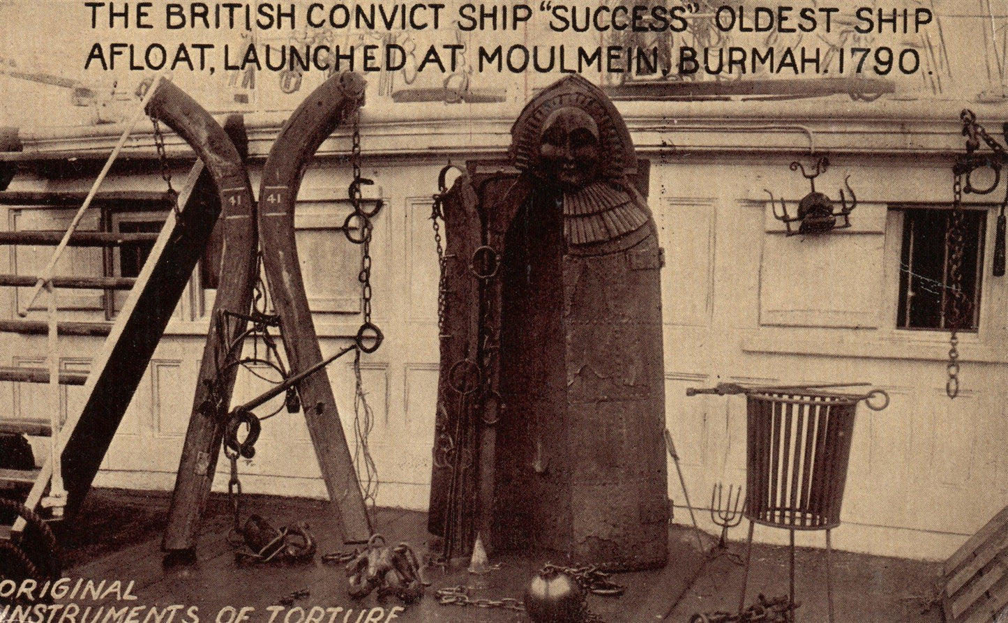 INSTRUMENTS OF TORTURE ANTIQUE POSTCARD