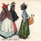 BLACK AMERICANA DARKETOWN DAMES ANTIQUE POSTCARD