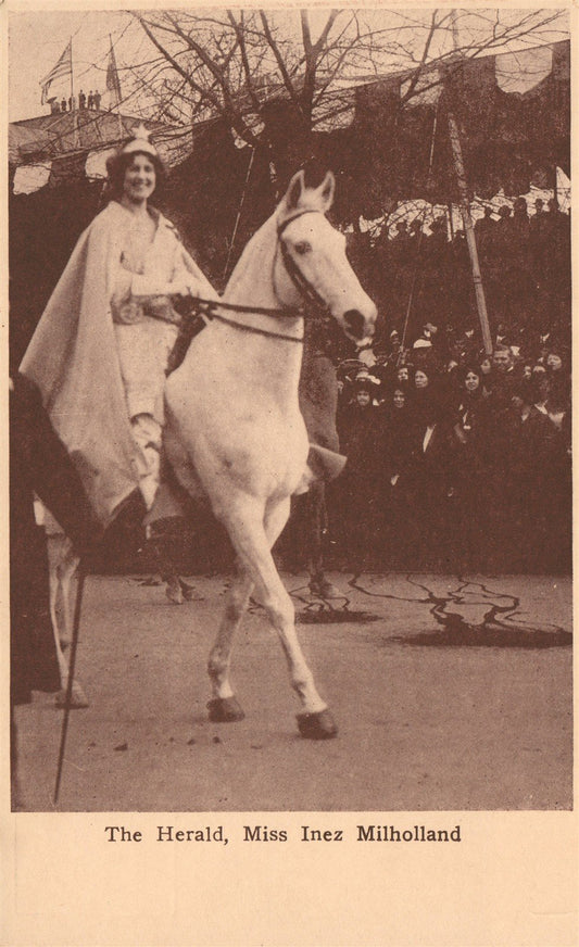 THE HERALD MISS INEZ MILHOLLAND ANTIQUE POSTCARD