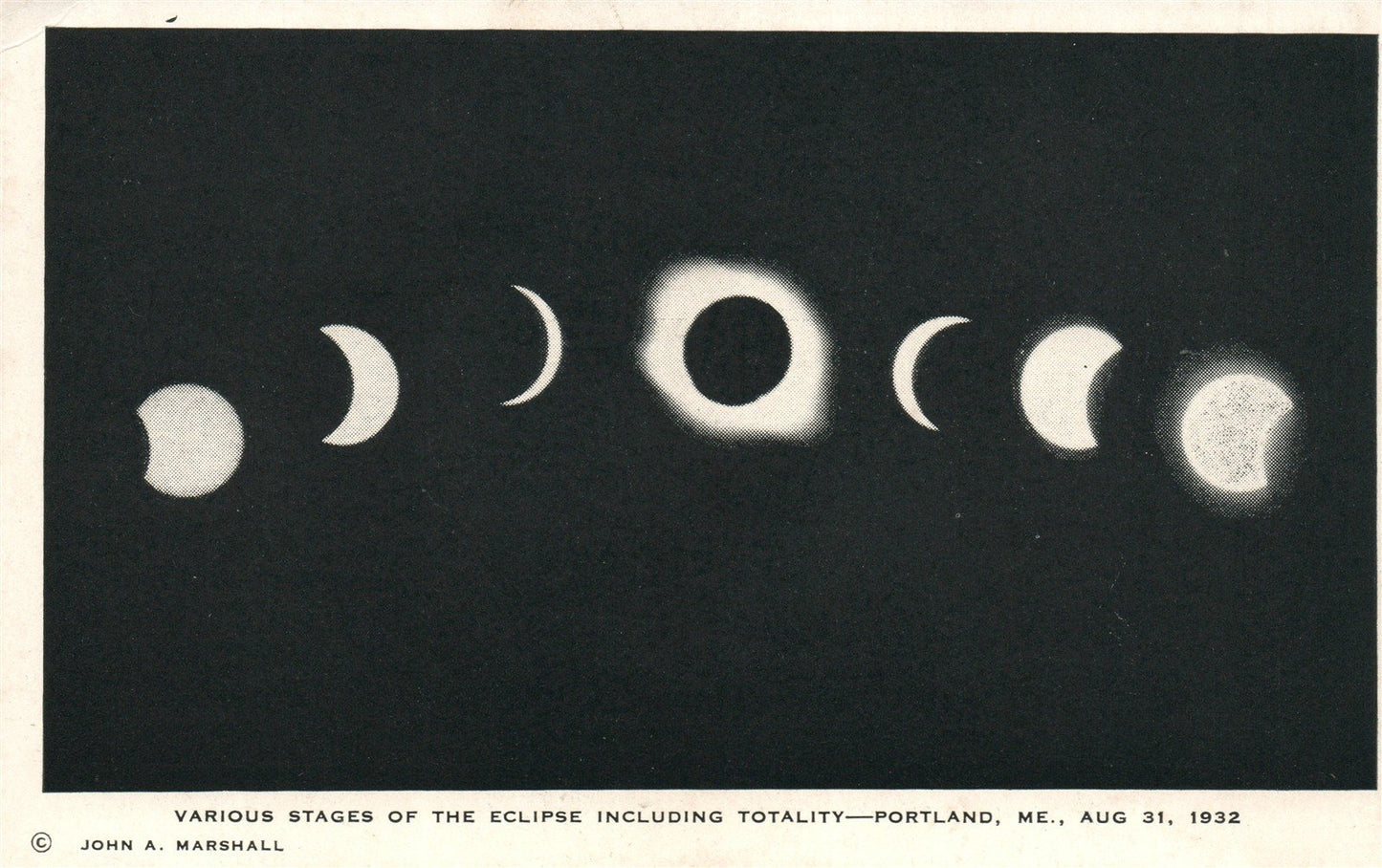 PORTLAND ME SUN ECLIPSE ANTIQUE POSTCARD