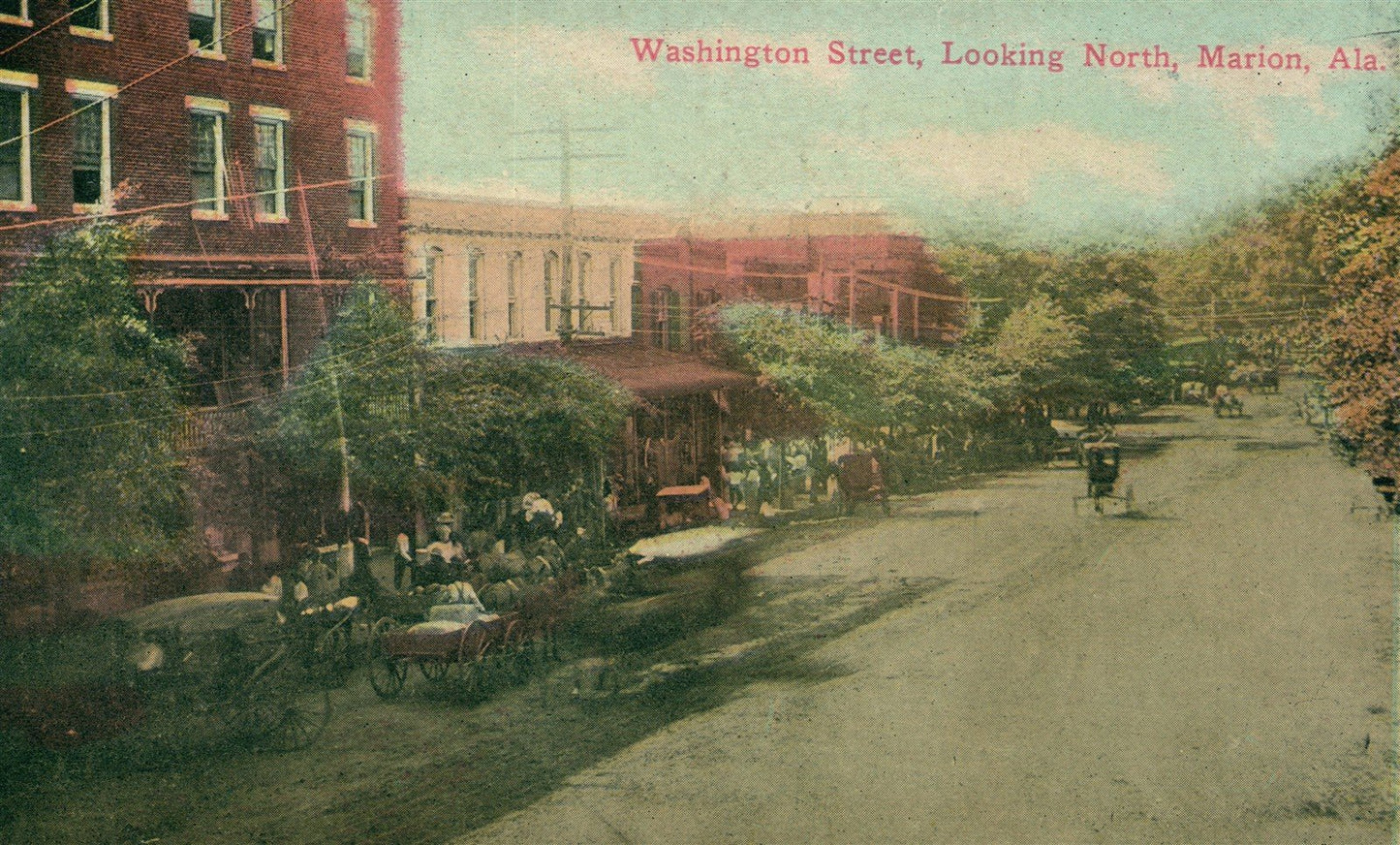 MARION AL WASHINGTON STREET ANTIQUE POSTCARD