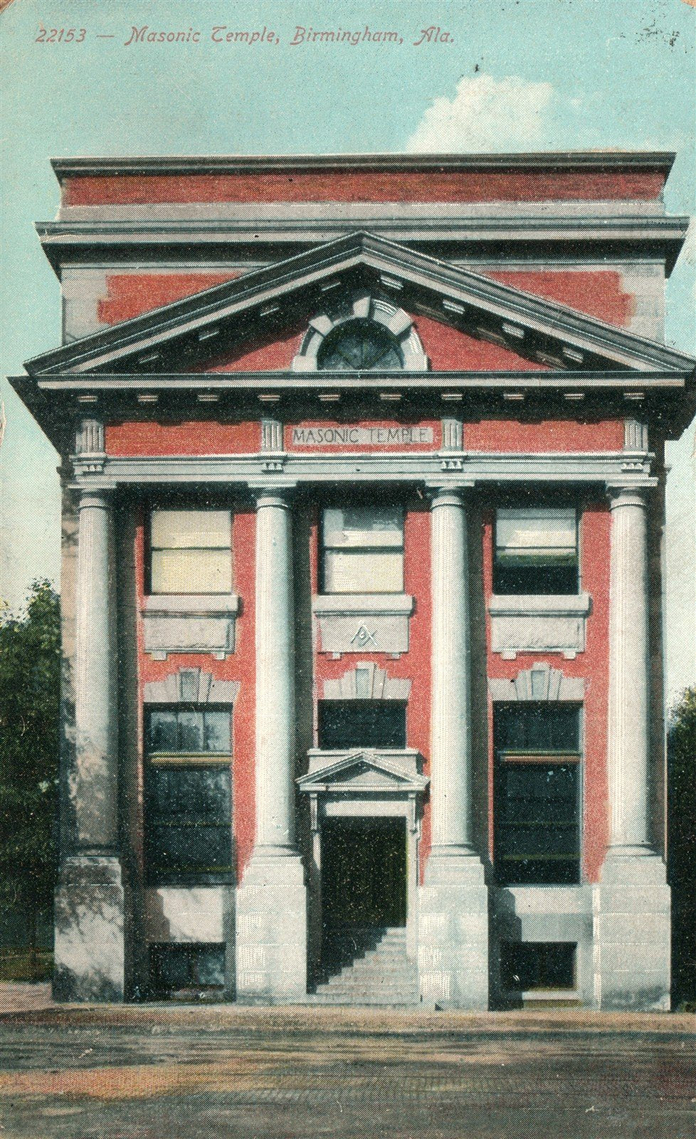 BIRMINGHAM AL MASONIC TEMPLE ANTIQUE POSTCARD