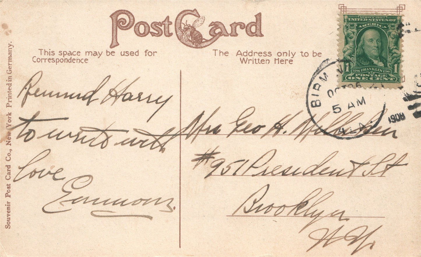 BIRMINGHAM AL MASONIC TEMPLE ANTIQUE POSTCARD
