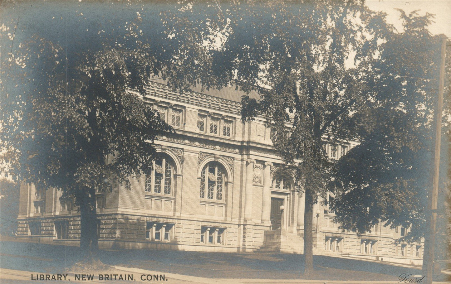 NEW BRITAIN CT LIBRARY ANTIQUE REAL PHOTO POSTCARD RPPC