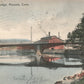 ANSONIA CT MAPLE STREET BRIDGE ANTIQUE POSTCARD