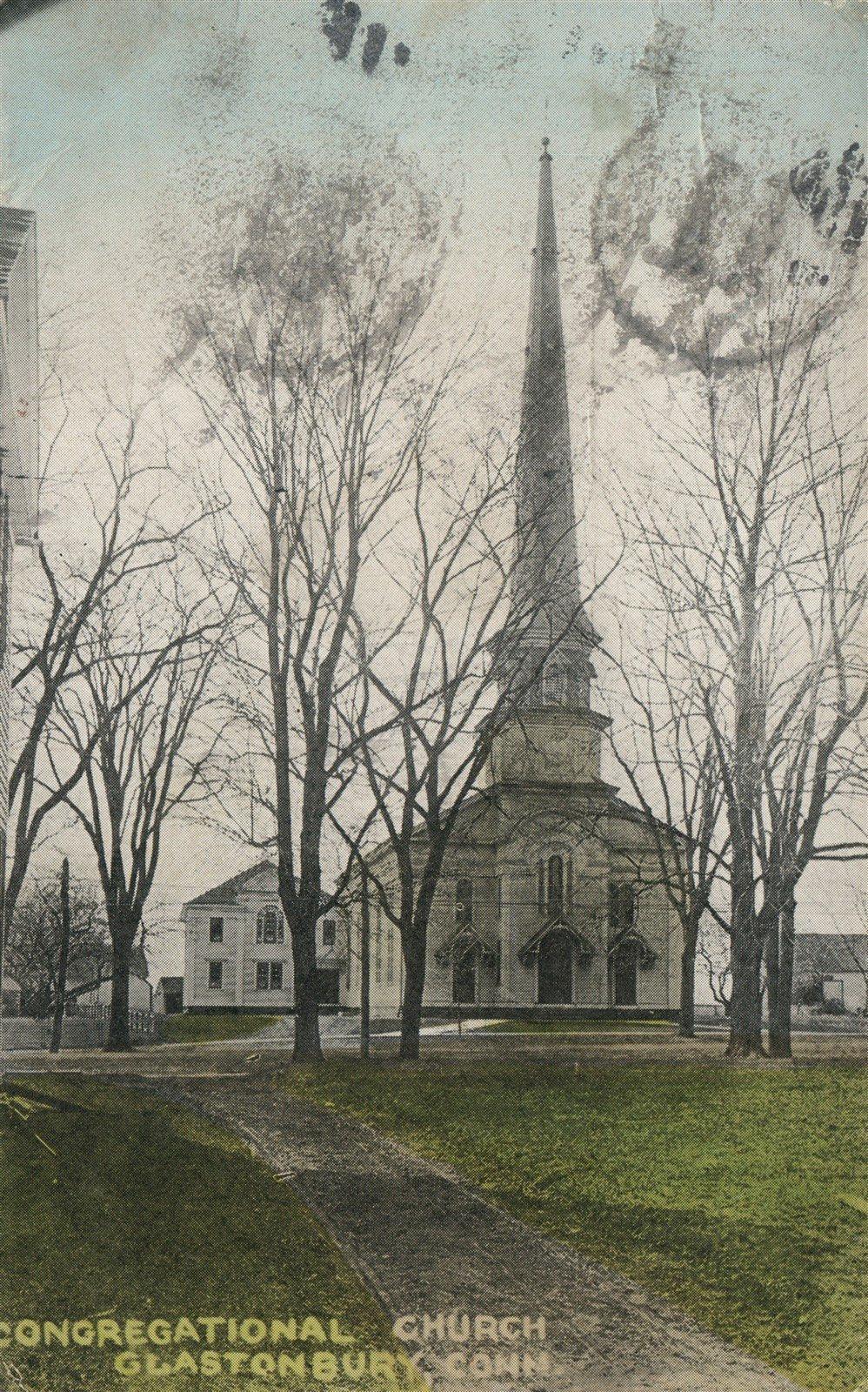 GLASTONBURY CT CHURCH ANTIQUE POSTCARD
