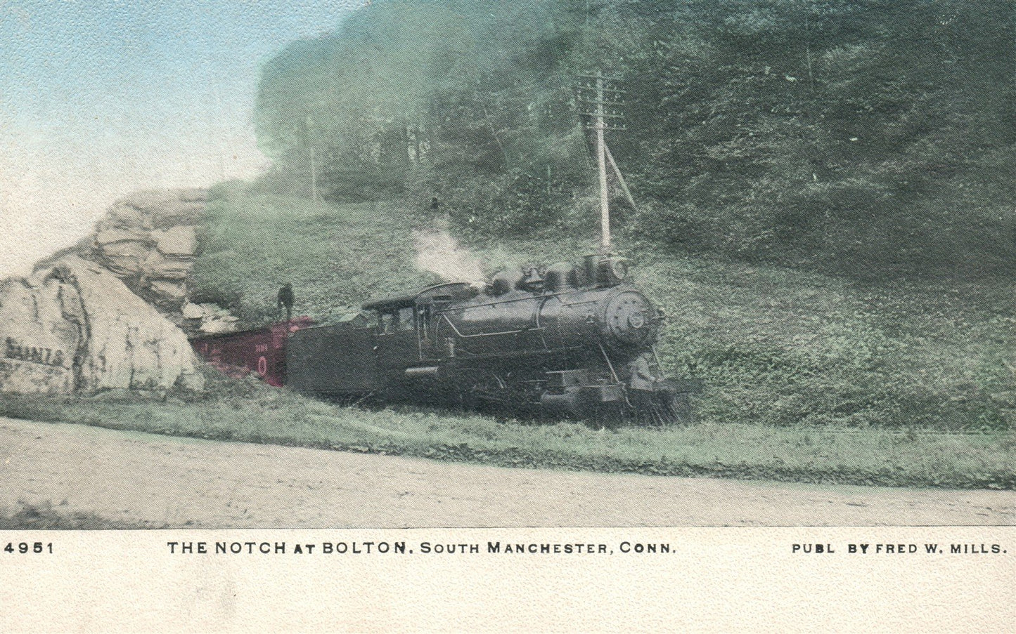 SOUTH MANCHESTER CT RAILROAD THE NOTCH AT BOLTON ANTIQUE POSTCARD