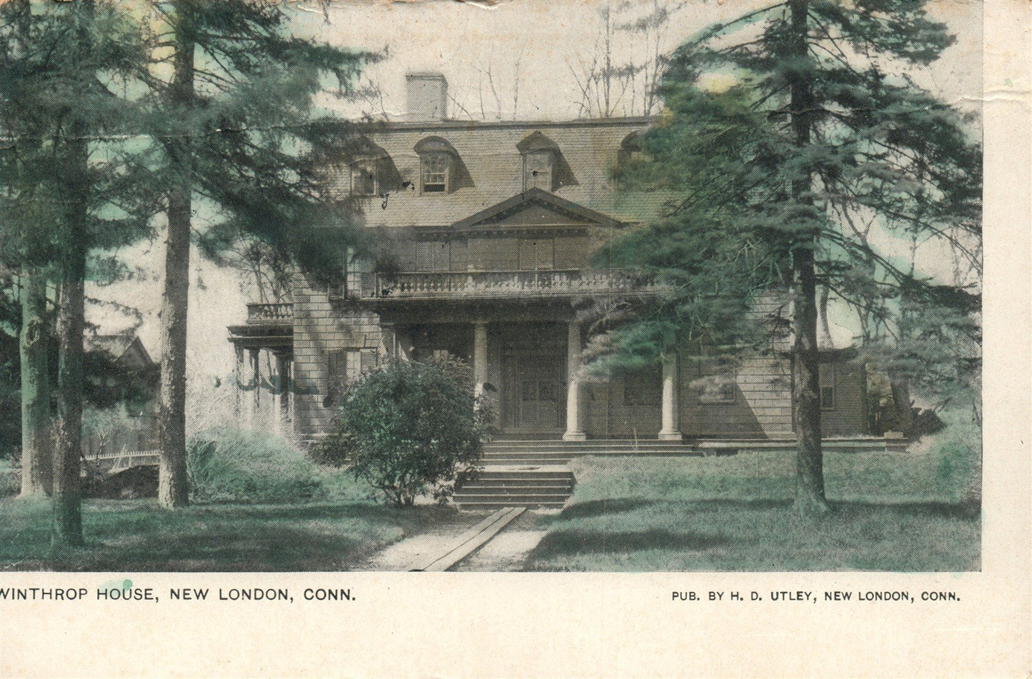 NEW LONDON CT WINTHROP HOUSE ANTIQUE POSTCARD