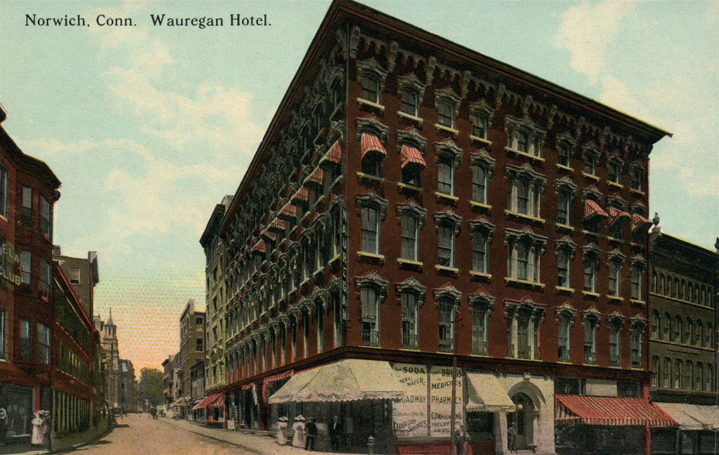 NORWICH CT WAUREGAN HOTEL ANTIQUE POSTCARD