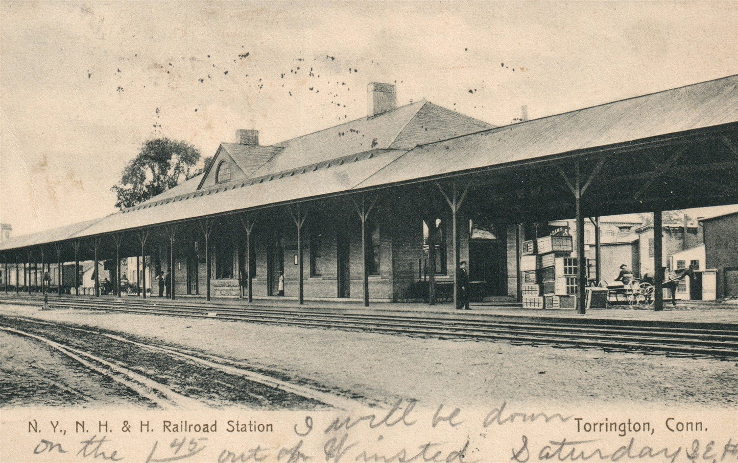 TORRINGTON CT RAILROAD STATION RAILWAY DEPOT ANTIQUE POSTCARD