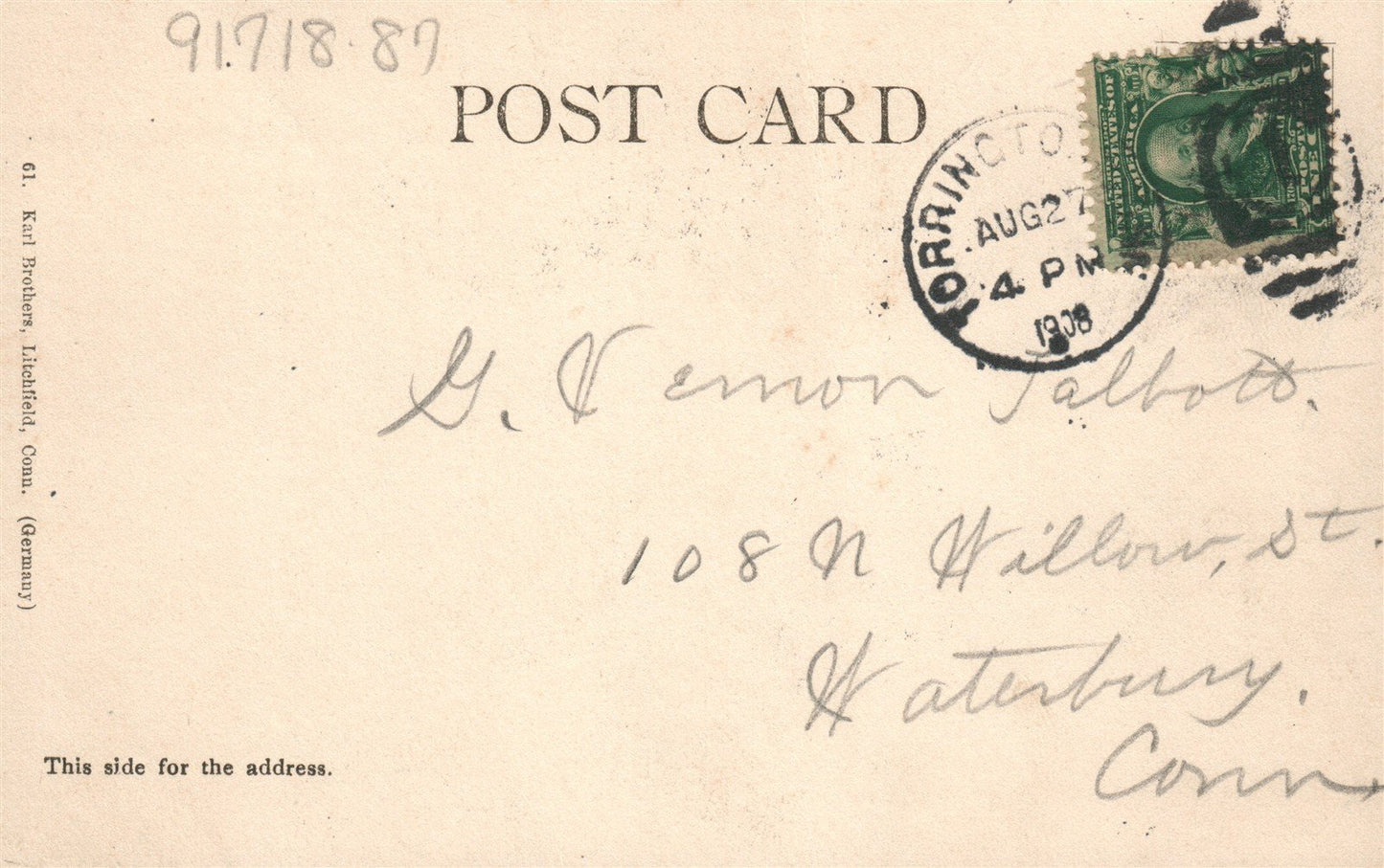 TORRINGTON CT RAILROAD STATION RAILWAY DEPOT ANTIQUE POSTCARD
