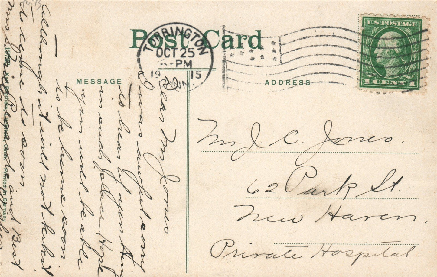 TORRINGTON CT RAILROAD STATION RAILWAY DEPOT 1915 ANTIQUE POSTCARD