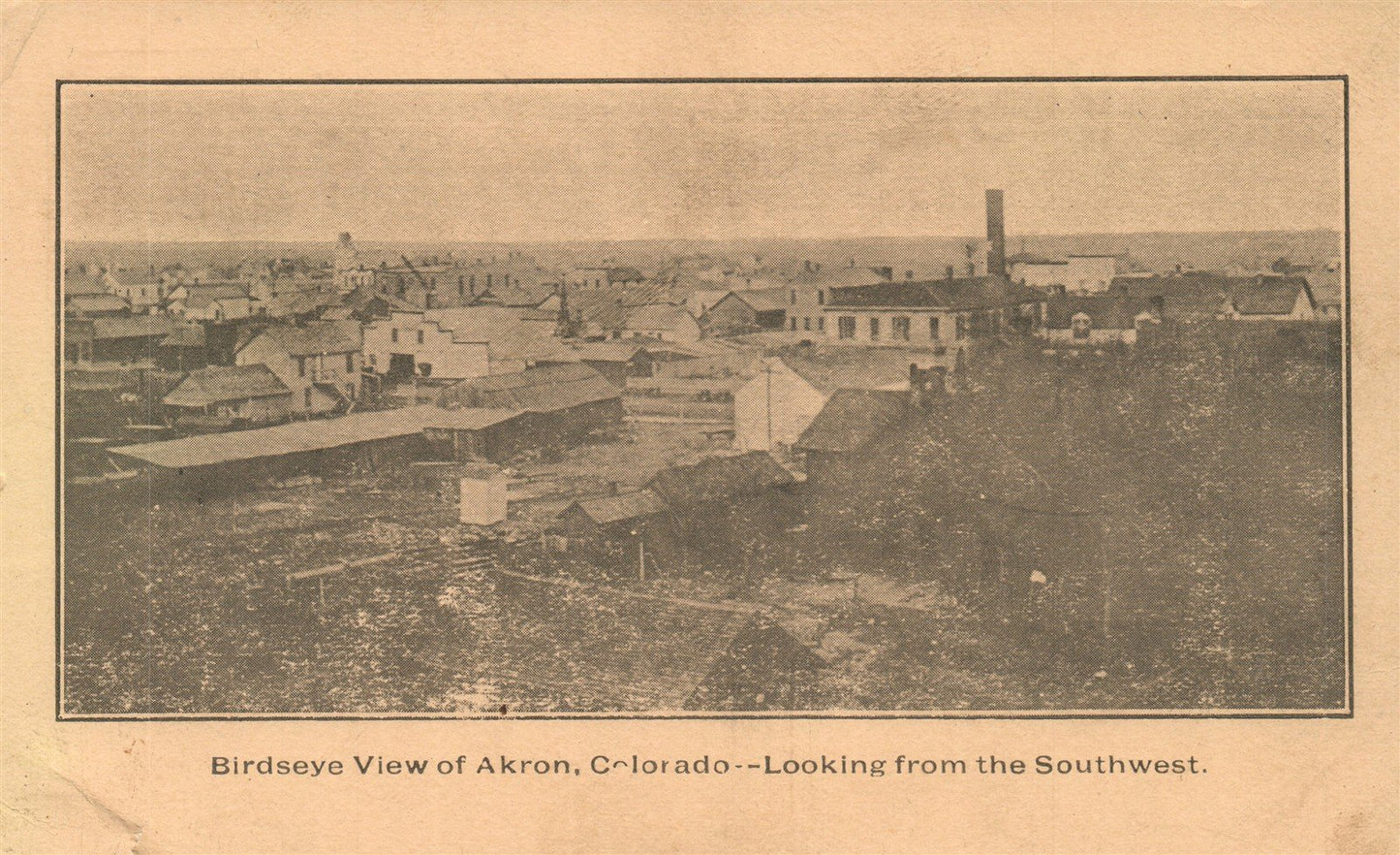 AKRON CO BIRDS EYE VIEW ANTIQUE POSTCARD