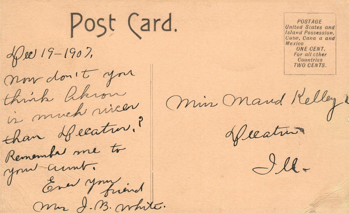 AKRON CO BIRDS EYE VIEW ANTIQUE POSTCARD