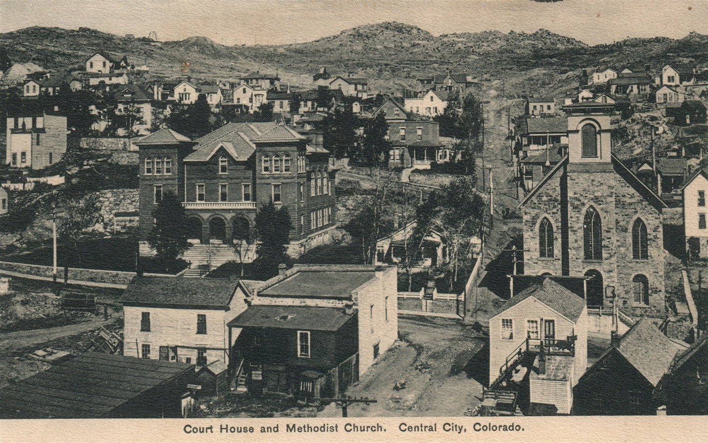 CENTRAL CITY CO COURT HOUSE ANTIQUE POSTCARD