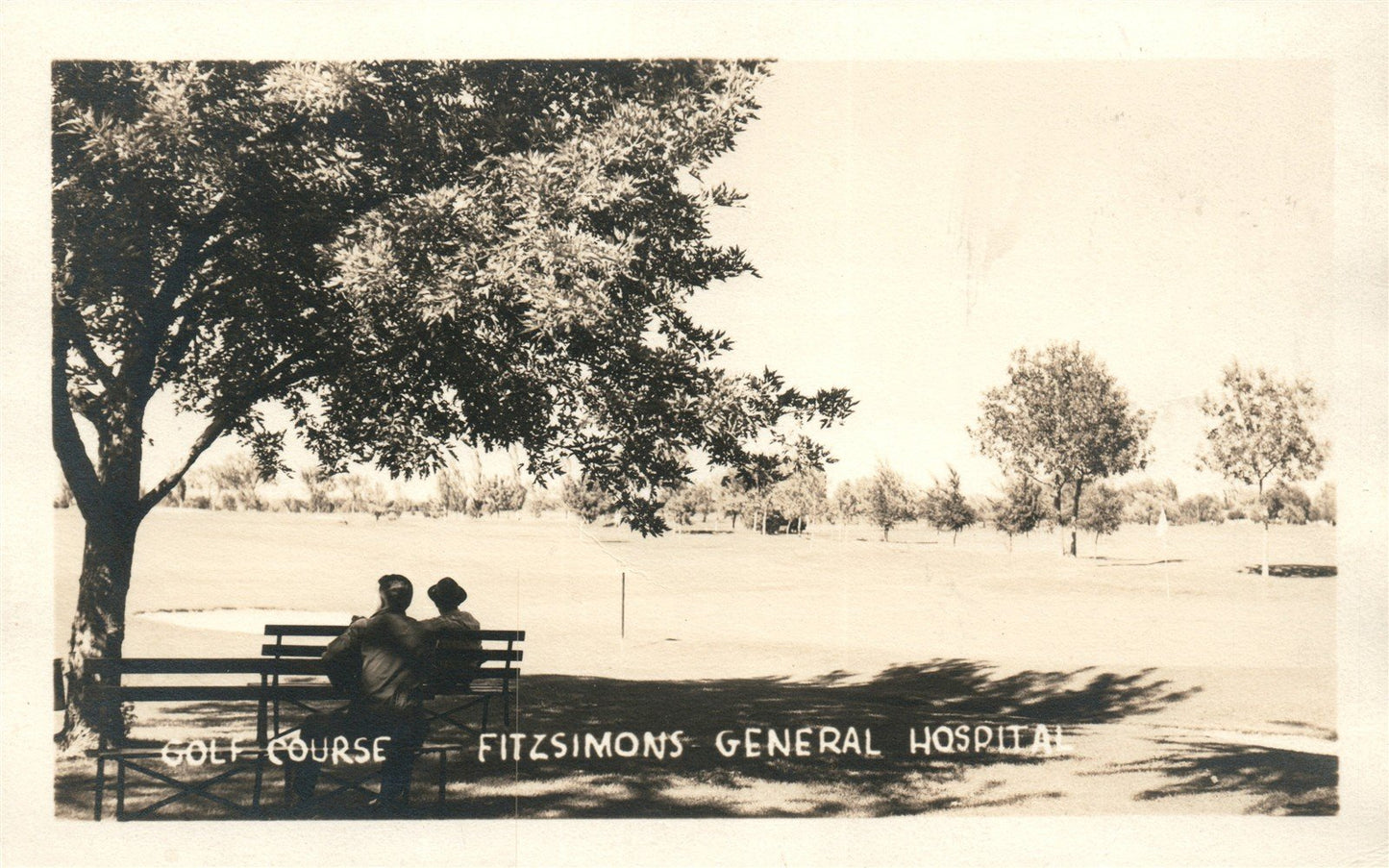 DENVER CO FITZSIMONS HOSPITAL GOLF COURSE ANTIQUE REAL PHOTO POSTCARD RPPC