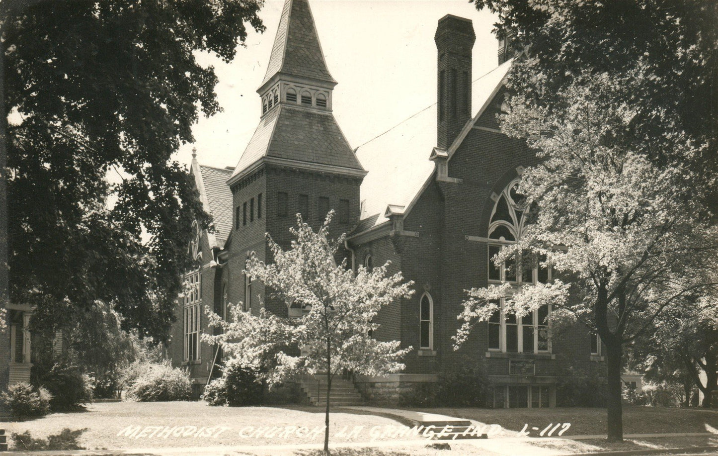 LA GRANGE IN CHURCH VINTAGE REAL PHOTO POSTCARD RPPC