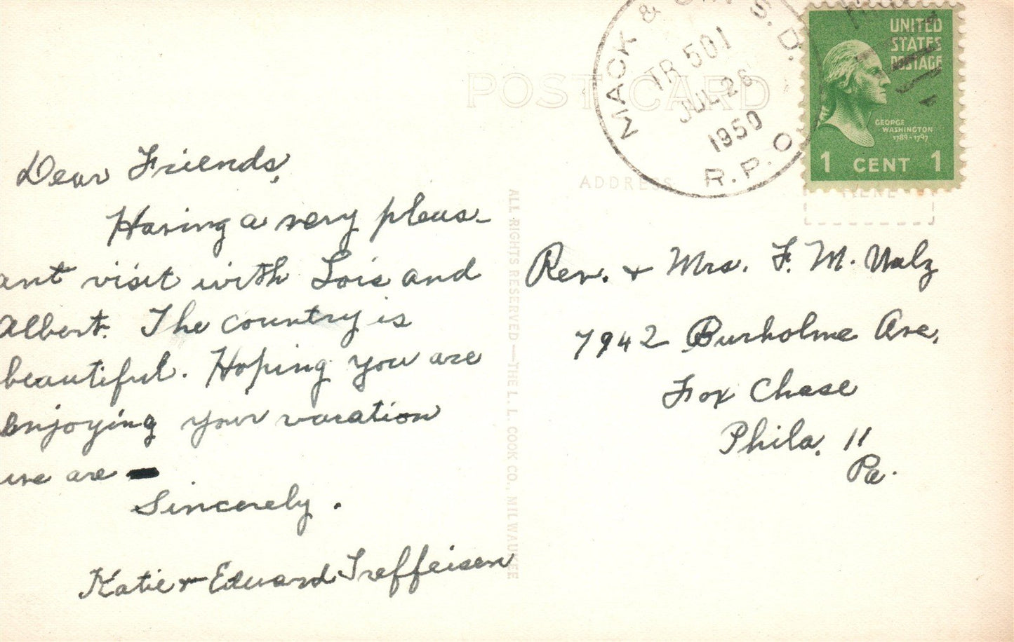 LA GRANGE IN CHURCH VINTAGE REAL PHOTO POSTCARD RPPC