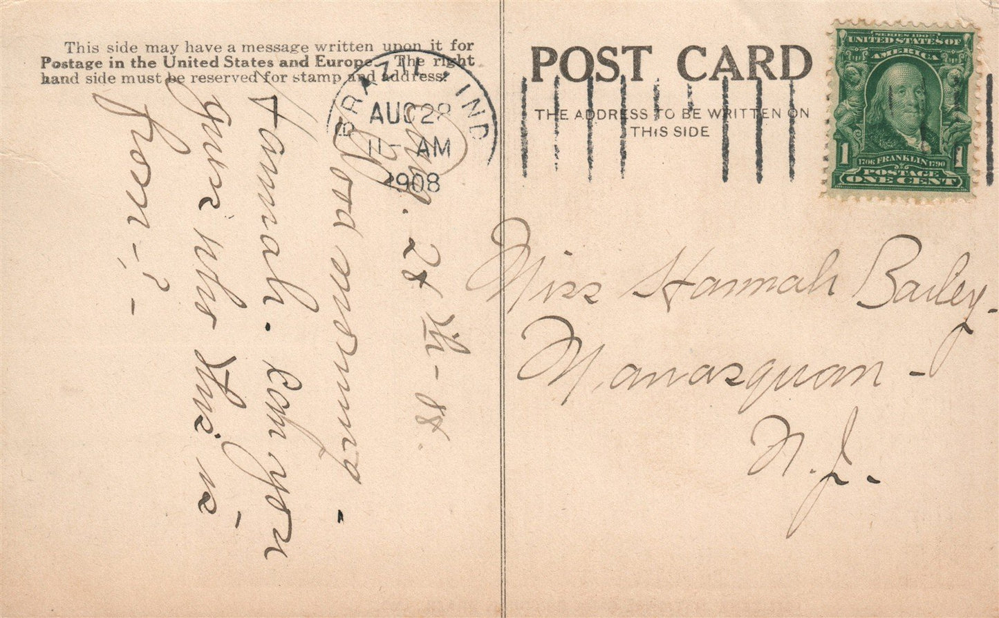 BRAZIL IN CITIZENS NATIONAL BANK ANTIQUE POSTCARD