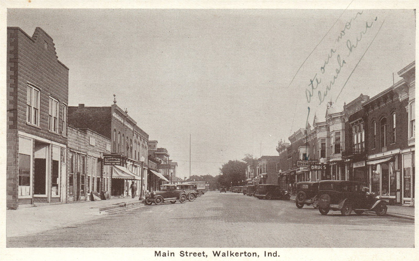 WALKERTON IN MAIN STREET ANTIQUE POSTCARD