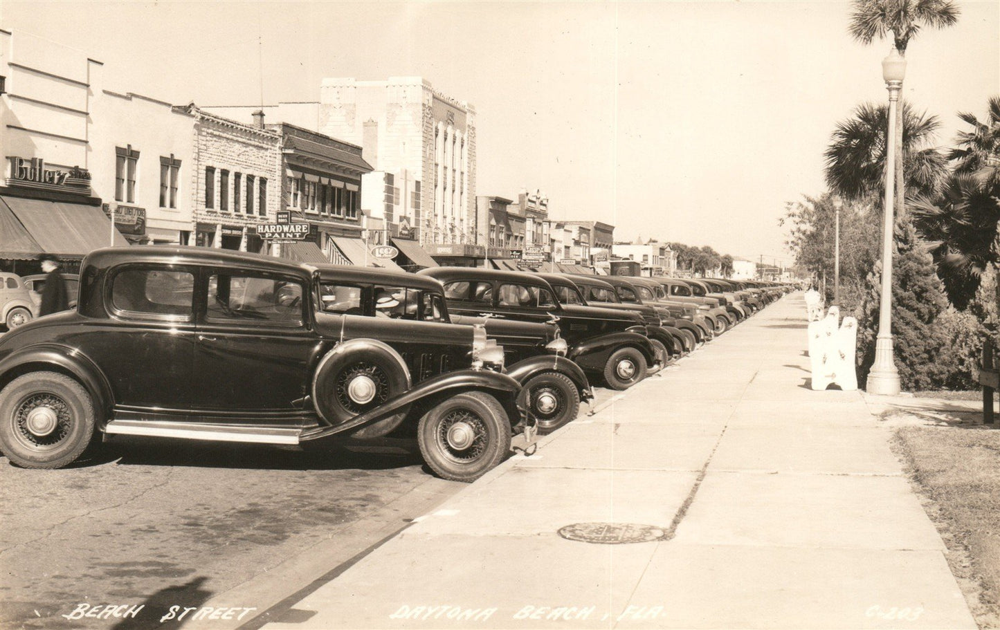 DAYTONA BEACH FL BEACH STREET VINTAGE REAL PHOTO POSTCARD RPPC