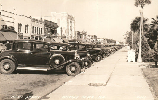 DAYTONA BEACH FL BEACH STREET VINTAGE REAL PHOTO POSTCARD RPPC
