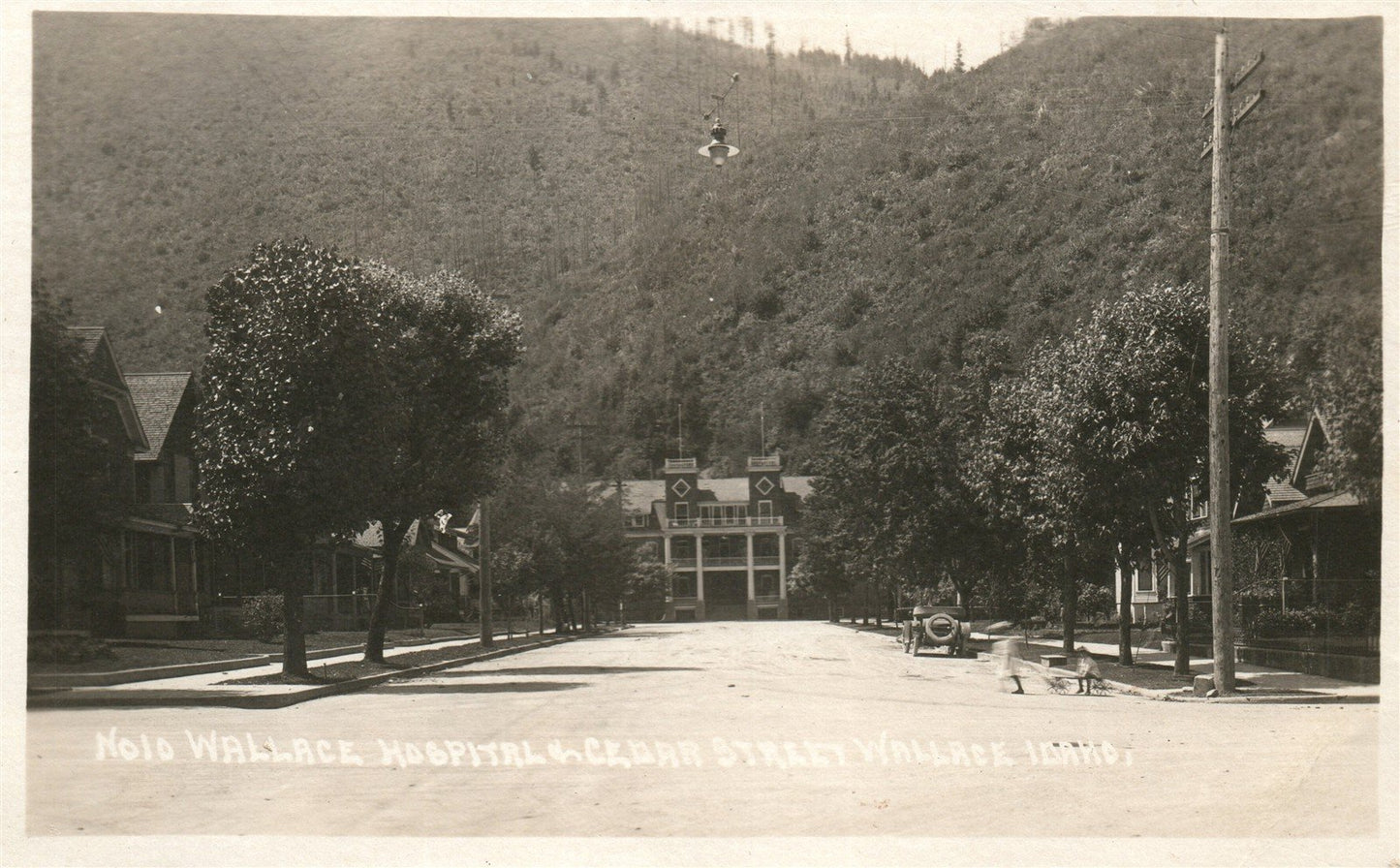 WALLACE ID CEDAR STREET ANTIQUE REAL PHOTO POSTCARD RPPC