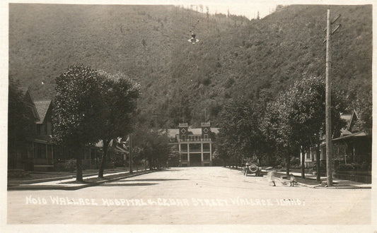 WALLACE ID CEDAR STREET ANTIQUE REAL PHOTO POSTCARD RPPC