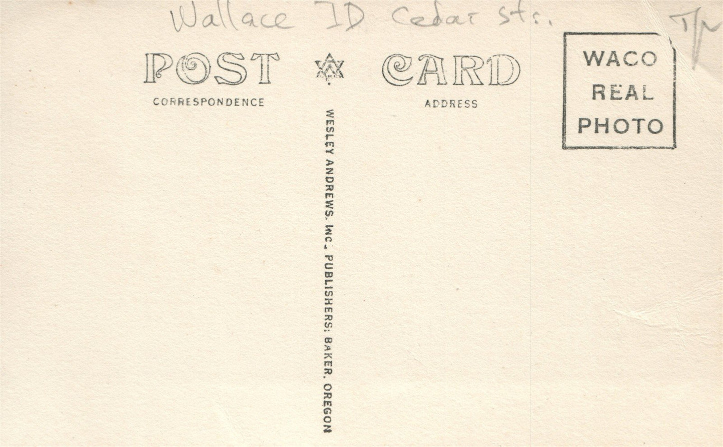 WALLACE ID CEDAR STREET ANTIQUE REAL PHOTO POSTCARD RPPC