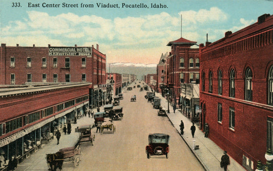 POCATELLO ID EAST CENTER STREET ANTIQUE POSTCARD