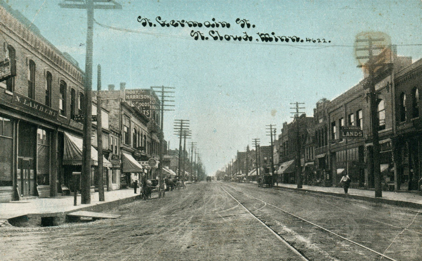 ST.CLOJD MN ST.GERMAIN STREET ANTIQUE POSTCARD