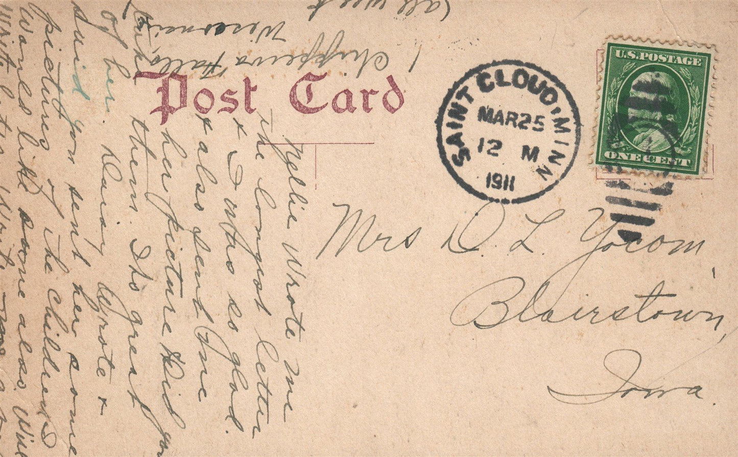 ST.CLOJD MN ST.GERMAIN STREET ANTIQUE POSTCARD