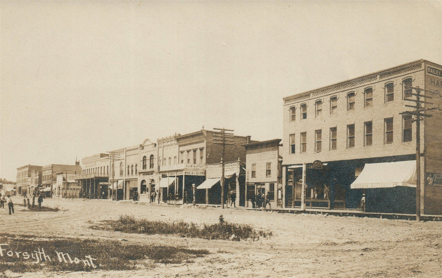 FORSYTH MT STREET SCENE ANTIQUE REAL PHOTO POSTCARD RPPC