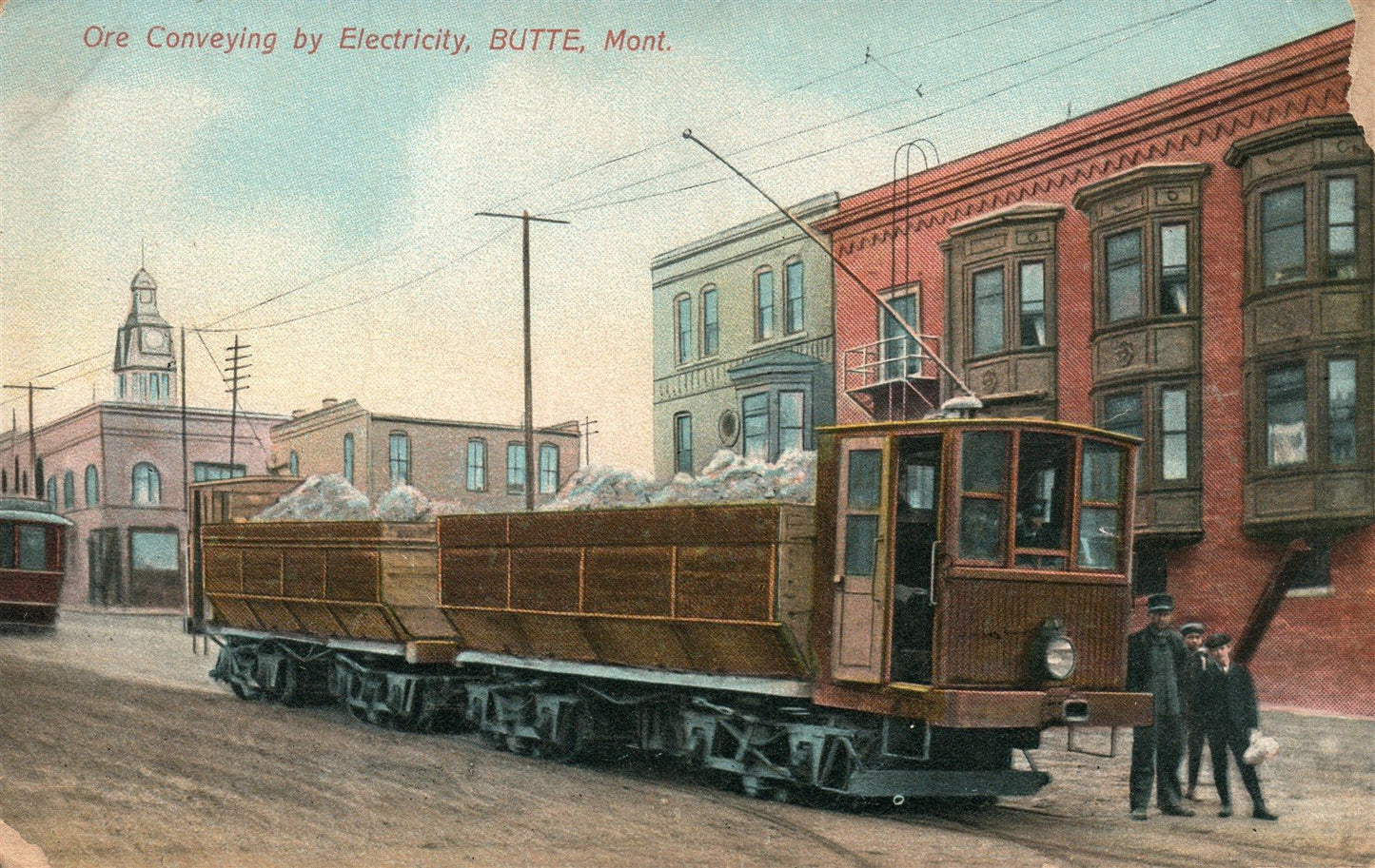 BUTTE MT ORE CONVEYING BY ELECTRICITY ANTIQUE POSTCARD