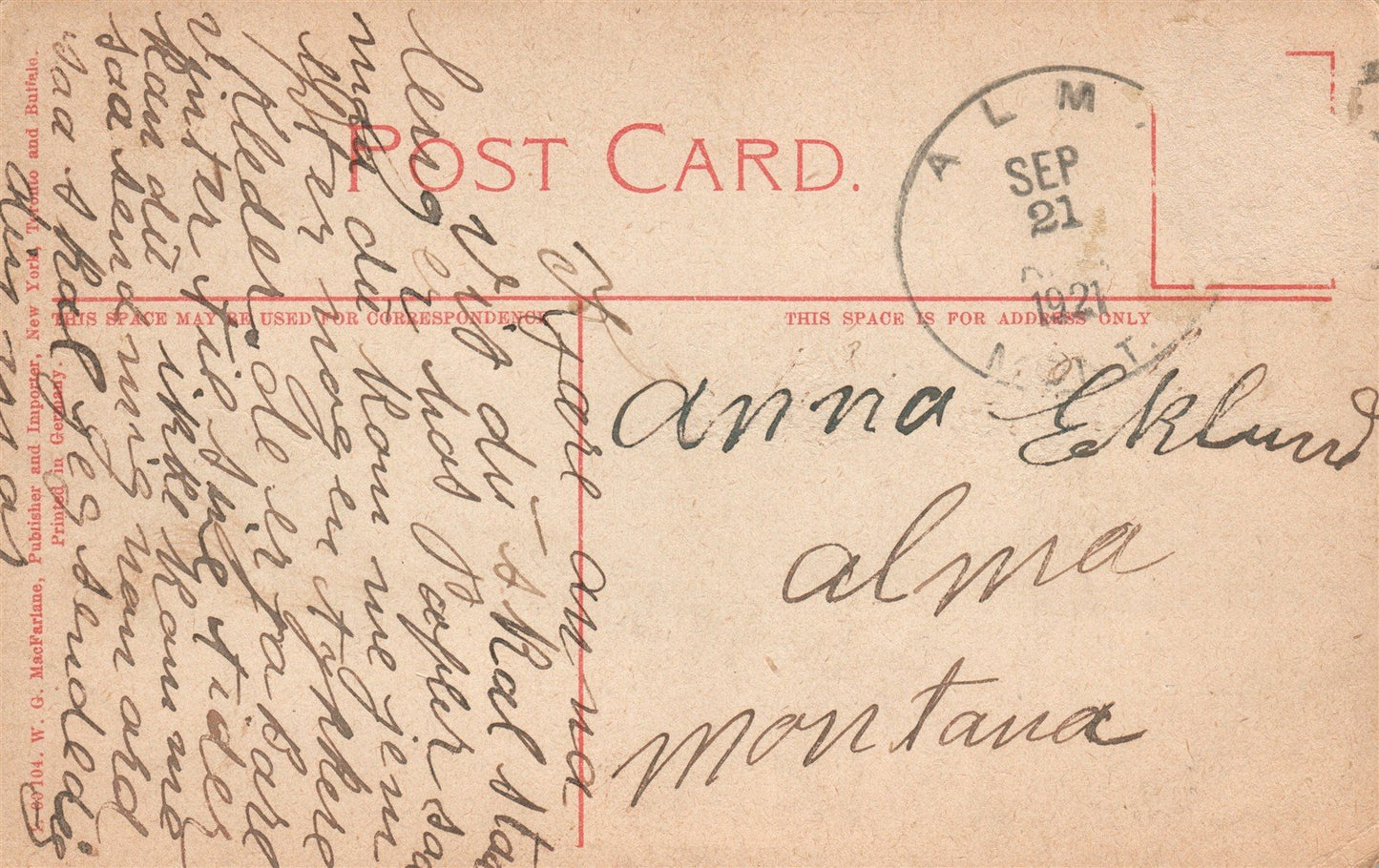 BUTTE MT ORE CONVEYING BY ELECTRICITY ANTIQUE POSTCARD
