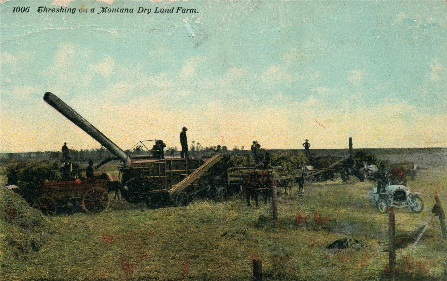 MONTANA MT DRY LAND FARM ANTIQUE POSTCARD