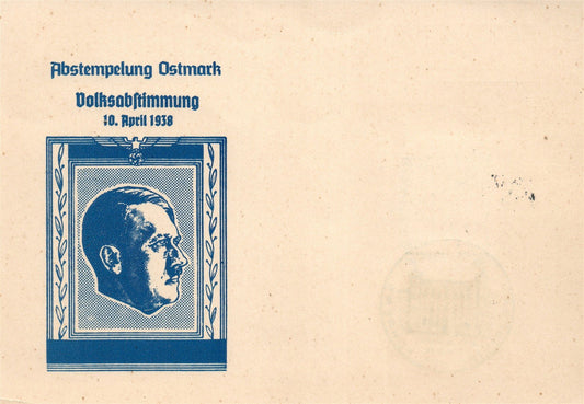 NAZIS PROPAGANDA HITLER 1938 VINTAGE POSTCARD