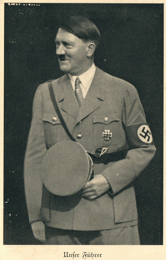NAZIS PROPAGANDA 1938 VINTAGE POSTCARD w/ HITLER
