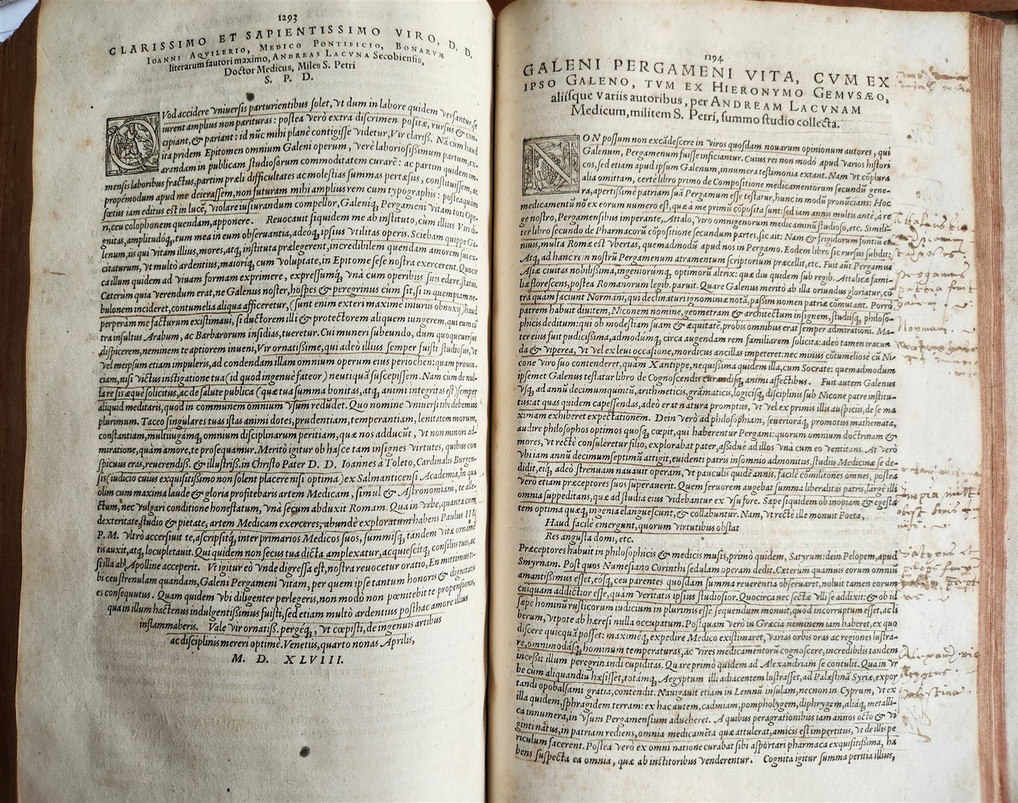 1571 MEDICAL TREATISE ILLUSTRATED antique 16th century FOLIO Epitome Galeni